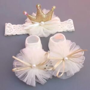 Baby Girl Crown Headband & Tulle Shoes
