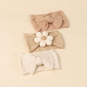 Super Soft Nylon Brown Flower Baby Headbands