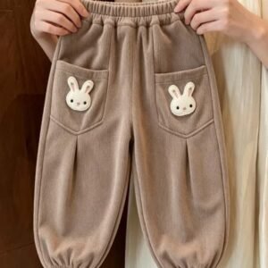 Trendy Children's Cartoon Rabbit Loose Cuffed Sweatpants